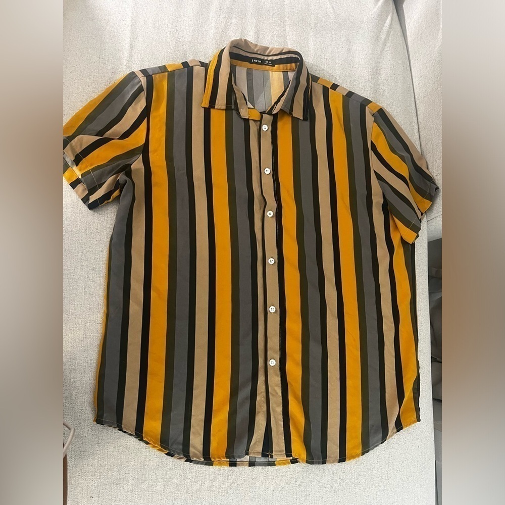 ☀️SHEIN Lightweight Striped Button-Down Shirt — Size XXL - Picture 2 of 6